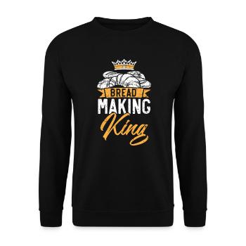 Brot Making King Backen Baker Bake Bakery Brot - Unisex Pullover - Schwarz - Vorne - Alina (178cm) & Michal (187cm)