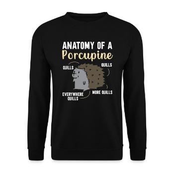Anatomy Of A Porcupine Rodent Spine Animal Lover - Unisex Sweatshirt - black - Front - Alina (178cm) & Michal (187cm)