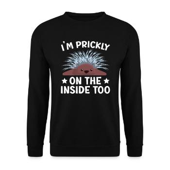 I'm Prickly On The Inside Too Porcupine Rodent - Unisex Sweatshirt - black - Front - Alina (178cm) & Michal (187cm)