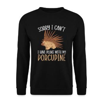 I Have Plans With My Porcupine Rodent Spine Animal - Unisex Sweatshirt - black - Front - Alina (178cm) & Michal (187cm)