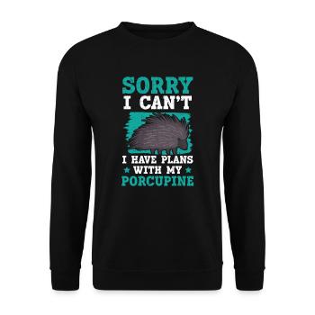 I Have Plans With My Porcupine Rodent Spine Animal - Unisex Sweatshirt - black - Front - Alina (178cm) & Michal (187cm)