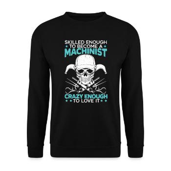 Zerspanungsmechaniker Maschinenhandwerker CNC-Hersteller - Unisex Pullover - Schwarz - Vorne - Alina (178cm) & Michal (187cm)