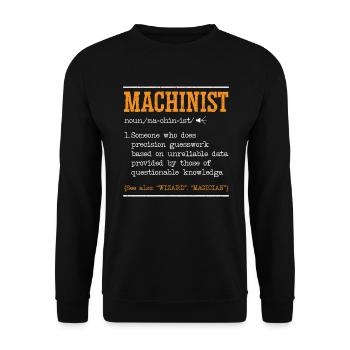 Zerspanungsmechaniker Maschinenhandwerker CNC-Hersteller - Unisex Pullover - Schwarz - Vorne - Alina (178cm) & Michal (187cm)