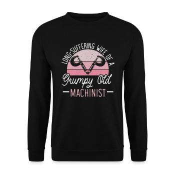 Machinist Machine Tradesperson CNC Manufacturer - Unisex Sweatshirt - black - Front - Alina (178cm) & Michal (187cm)
