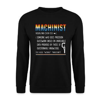 Zerspanungsmechaniker Maschinenhandwerker CNC-Hersteller - Unisex Pullover - Schwarz - Vorne - Alina (178cm) & Michal (187cm)