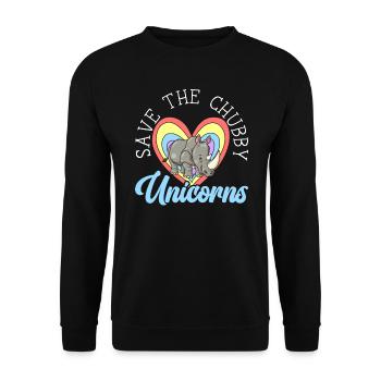 Rettet die pummeligen Einhörner Rhinocerus Wildlife - Unisex Pullover - Schwarz - Vorne - Alina (178cm) & Michal (187cm)