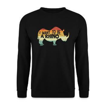 Ich möchte Nashorn Nashorn Wildtier Herbivore - Unisex Pullover - Schwarz - Vorne - Alina (178cm) & Michal (187cm)
