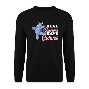 Real Unicorns Have Curves Rhinocerus Wildlife - Unisex Sweatshirt - black - Front - Alina (178cm) & Michal (187cm)