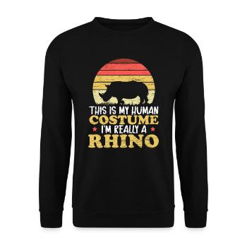 Das ist mein Kostüm Ich bin wirklich ein Nashorn Nashorn - Unisex Pullover - Schwarz - Vorne - Alina (178cm) & Michal (187cm)