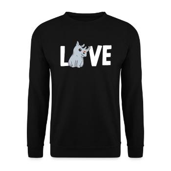 Liebe Nashorn Nashorn Wildtier Tier Pflanzenfresser - Unisex Pullover - Schwarz - Vorne - Alina (178cm) & Michal (187cm)
