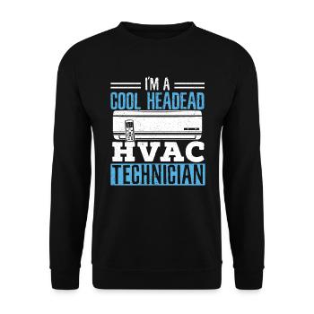 Je suis un technicien CVC à tête froide Réparation de climatisation - Sweat-shirt Unisexe - noir - Devant - Alina (178cm) & Michal (187cm)