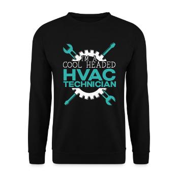 Je suis un technicien CVC à tête froide Réparation de climatisation - Sweat-shirt Unisexe - noir - Devant - Alina (178cm) & Michal (187cm)