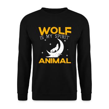 Wolf Is My Spirit Animal Wildlife Animal Zookeeper - Unisex Sweatshirt - black - Front - Alina (178cm) & Michal (187cm)