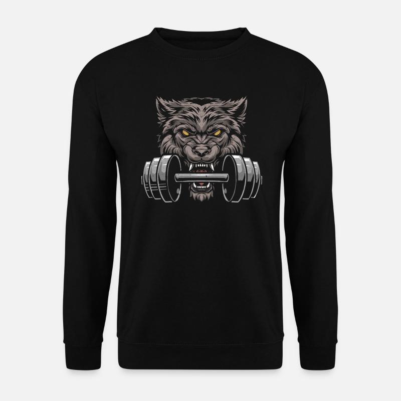 Wolf Bodybuilding Wolf Wildtier Tierpfleger - Unisex Pullover - Schwarz