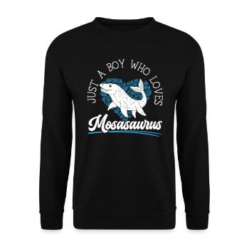 Juste un garçon qui aime Mosasaurus Paléontologue - Sweat-shirt Unisexe - noir - Devant - Alina (178cm) & Michal (187cm)