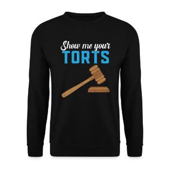 Montrez-moi vos délits Juge Avocat Avocat Justice - Sweat-shirt Unisexe - noir - Devant - Alina (178cm) & Michal (187cm)