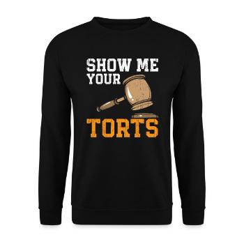 Montrez-moi vos délits Juge Avocat Avocat Justice - Sweat-shirt Unisexe - noir - Devant - Alina (178cm) & Michal (187cm)