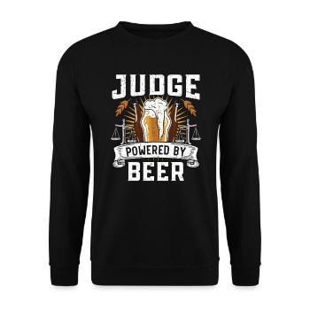 Judge Powered By Beer Drinker Judge Lawyer Justice - Unisex Sweatshirt - black - Front - Alina (178cm) & Michal (187cm)