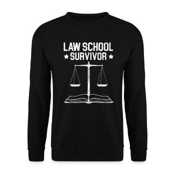 Law School Survivor Lawyer Attorney Justice - Unisex Sweatshirt - black - Front - Alina (178cm) & Michal (187cm)