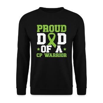 Fier père d’un père atteint de paralysie cérébrale guerrière CP - Sweat-shirt Unisexe - noir - Devant - Alina (178cm) & Michal (187cm)