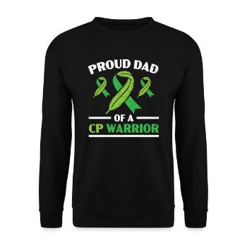 Fier père d’un père atteint de paralysie cérébrale guerrière CP - Sweat-shirt Unisexe - noir - Devant - Alina (178cm) & Michal (187cm)