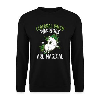 Cerebral Palsy Warriors Are Magical Unicorn Lover - Unisex Sweatshirt - black - Front - Alina (178cm) & Michal (187cm)