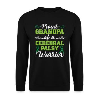 Fier grand-père d’un guerrier de la paralysie cérébrale Gramps - Sweat-shirt Unisexe - noir - Devant - Alina (178cm) & Michal (187cm)