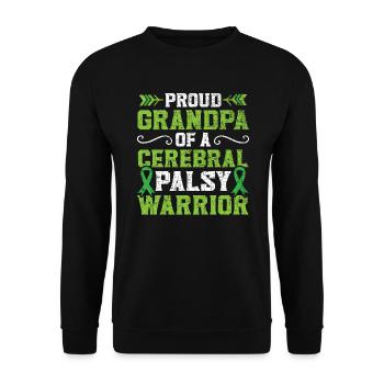 Proud Grandpa Of A Cerebral Palsy Warrior Gramps - Unisex Sweatshirt - black - Front - Alina (178cm) & Michal (187cm)