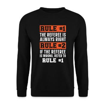 Proud Referee Game Official Sportsmanship Whistle - Unisex Sweatshirt - black - Front - Alina (178cm) & Michal (187cm)