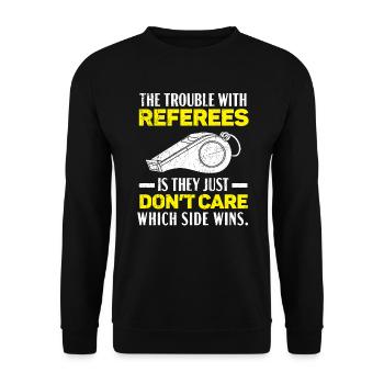 Proud Referee Game Official Sportsmanship Whistle - Unisex Sweatshirt - black - Front - Alina (178cm) & Michal (187cm)