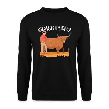 Highland Farmer Cow Whisperer Cow Farming Farm - Unisex Sweatshirt - black - Front - Alina (178cm) & Michal (187cm)