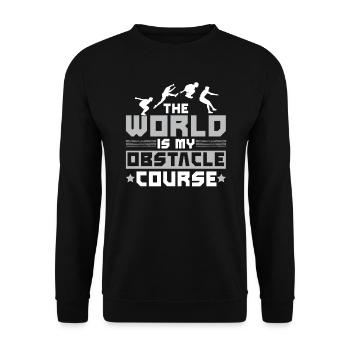 Le monde est mon parcours d’obstacles Parkour Traceur - Sweat-shirt Unisexe - noir - Devant - Alina (178cm) & Michal (187cm)
