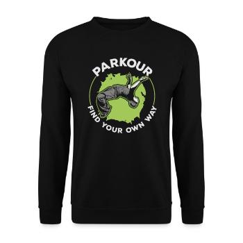 Parkour Find Your Own Way Extreme Sport Traceur - Unisex Sweatshirt - black - Front - Alina (178cm) & Michal (187cm)