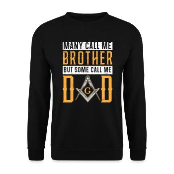 Freemason Dad Fraternal Freemasonry Square Compass - Unisex Sweatshirt - black - Front - Alina (178cm) & Michal (187cm)