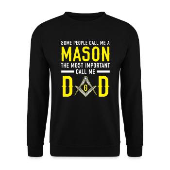 Freemason Dad Fraternal Freemasonry Square Compass - Unisex Sweatshirt - black - Front - Alina (178cm) & Michal (187cm)