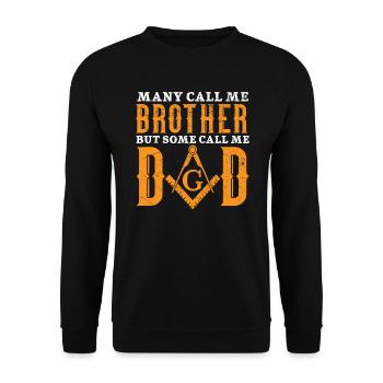 Freemason Dad Fraternal Freemasonry Square Compass - Unisex Sweatshirt - black - Front - Alina (178cm) & Michal (187cm)