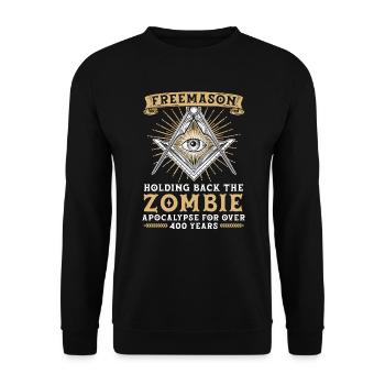 Freemason Fraternal Freemasonry Square Compass - Unisex Sweatshirt - black - Front - Alina (178cm) & Michal (187cm)