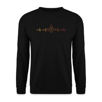 Freemason Fraternal Freemasonry Square Compass - Unisex Sweatshirt - black - Front - Alina (178cm) & Michal (187cm)