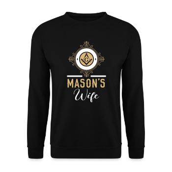 Mason's Wife Freemason Masonic Freemasonry - Unisex Sweatshirt - black - Front - Alina (178cm) & Michal (187cm)
