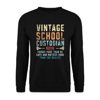 Concierge Janitress Gardien d’école Clean Freak - Sweat-shirt Unisexe - noir - Devant - Alina (178cm) & Michal (187cm)
