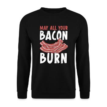 Mögen alle Ihre Speck verbrennen Fleisch Liebhaber Ketogene Diät - Unisex Pullover - Schwarz - Vorne - Alina (178cm) & Michal (187cm)