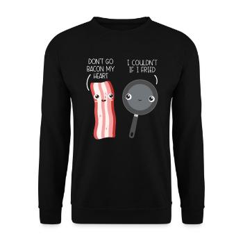 Speckesser Fleisch Liebhaber Ketogene Diät Baconoholic - Unisex Pullover - Schwarz - Vorne - Alina (178cm) & Michal (187cm)