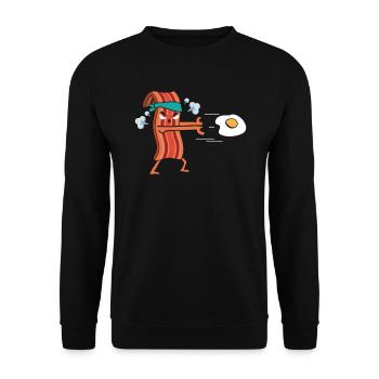 Speckesser Fleisch Liebhaber Ketogene Diät Baconoholic - Unisex Pullover - Schwarz - Vorne - Alina (178cm) & Michal (187cm)