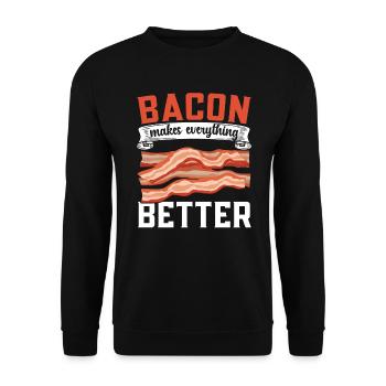 Speck macht alles besser Fleisch Ketogene Diät - Unisex Pullover - Schwarz - Vorne - Alina (178cm) & Michal (187cm)