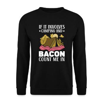 Si cela implique du camping et du bacon, comptez-moi dans - Sweat-shirt Unisexe - noir - Devant - Alina (178cm) & Michal (187cm)
