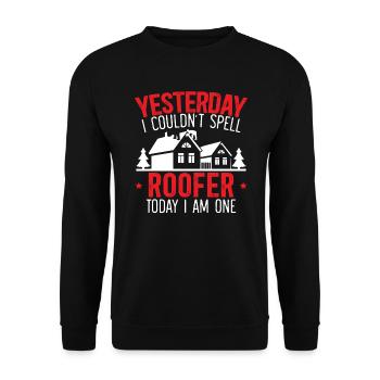Je suis un couvreur de toit Whisperer toit Ninja Job couvreur - Sweat-shirt Unisexe - noir - Devant - Alina (178cm) & Michal (187cm)