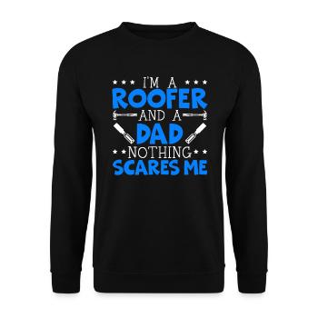Je suis un papa couvreur Rien ne me fait peur Fête des pères - Sweat-shirt Unisexe - noir - Devant - Alina (178cm) & Michal (187cm)