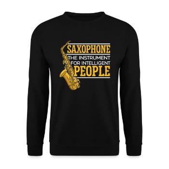 Saxophone L’instrument pour les gens intelligents - Sweat-shirt Unisexe - noir - Devant - Alina (178cm) & Michal (187cm)