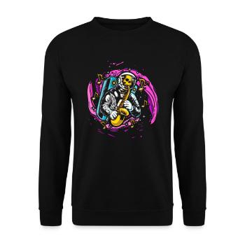 Astronaute Saxophone Saxophoniste Musicien - Sweat-shirt Unisexe - noir - Devant - Alina (178cm) & Michal (187cm)