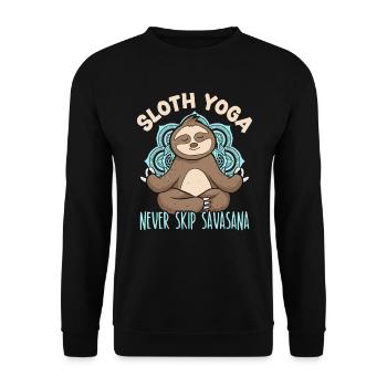 Sloth Yoga Never Skip Savasana Fitness Yoga Sloth - Unisex Sweatshirt - black - Front - Alina (178cm) & Michal (187cm)